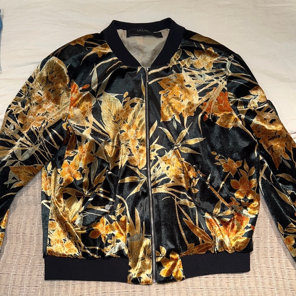 Zara velvet bomber jacket